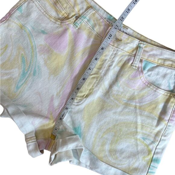 Tinseltown high waist pastel swirl jean shorts size 9 - Picture 10 of 11